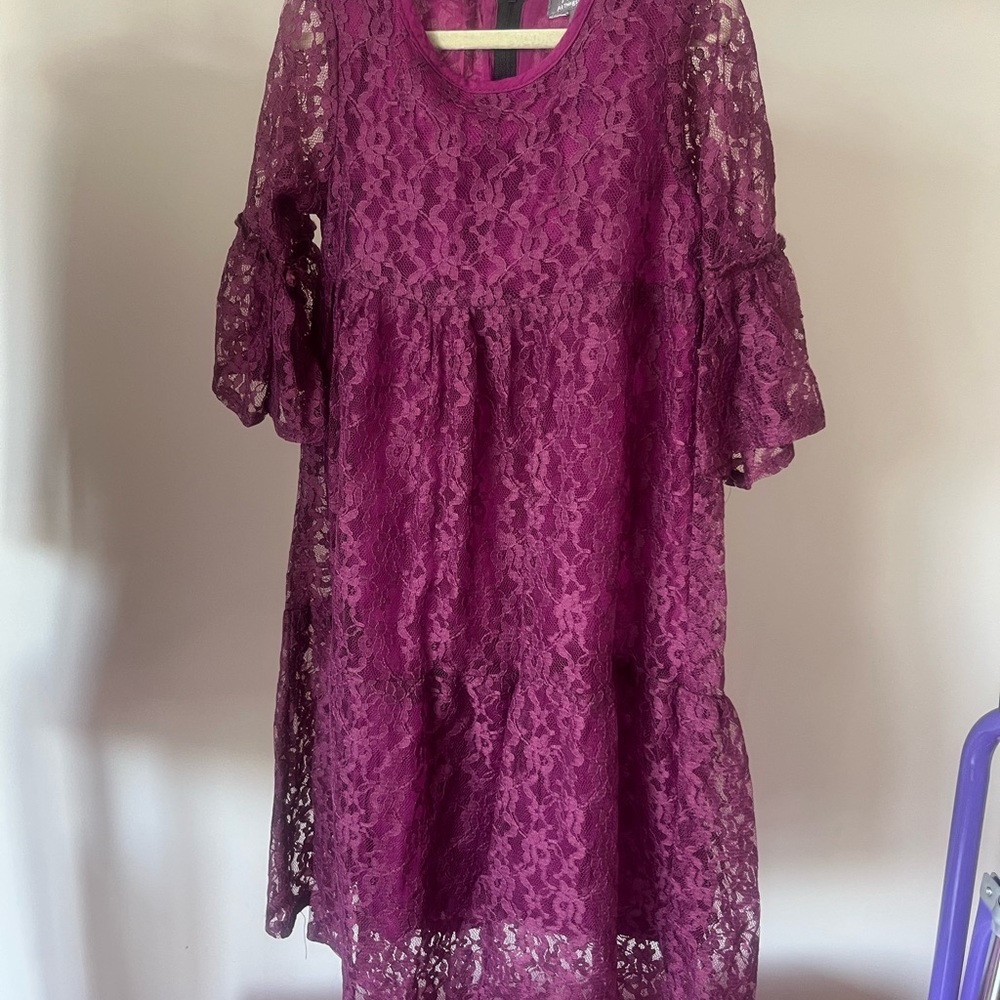 Girls Formal Purple Lace Dress